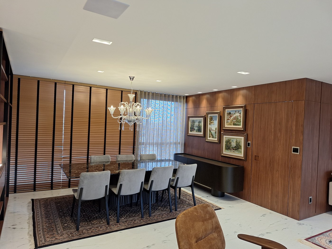 Apto B. Funcionários — sala de jantar reformada